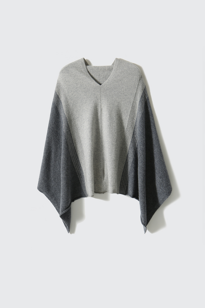 Fibflx Women's 100 Cashmere Pullover Poncho Sweater