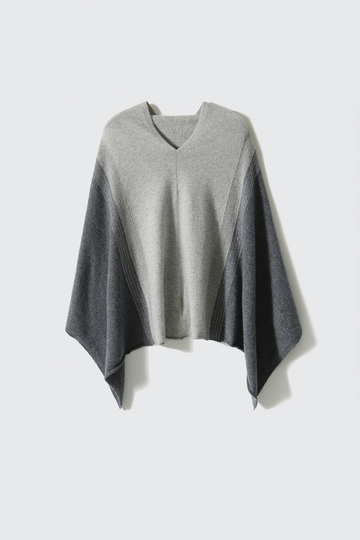 Fibflx Women's 100 Cashmere Pullover Poncho Sweater