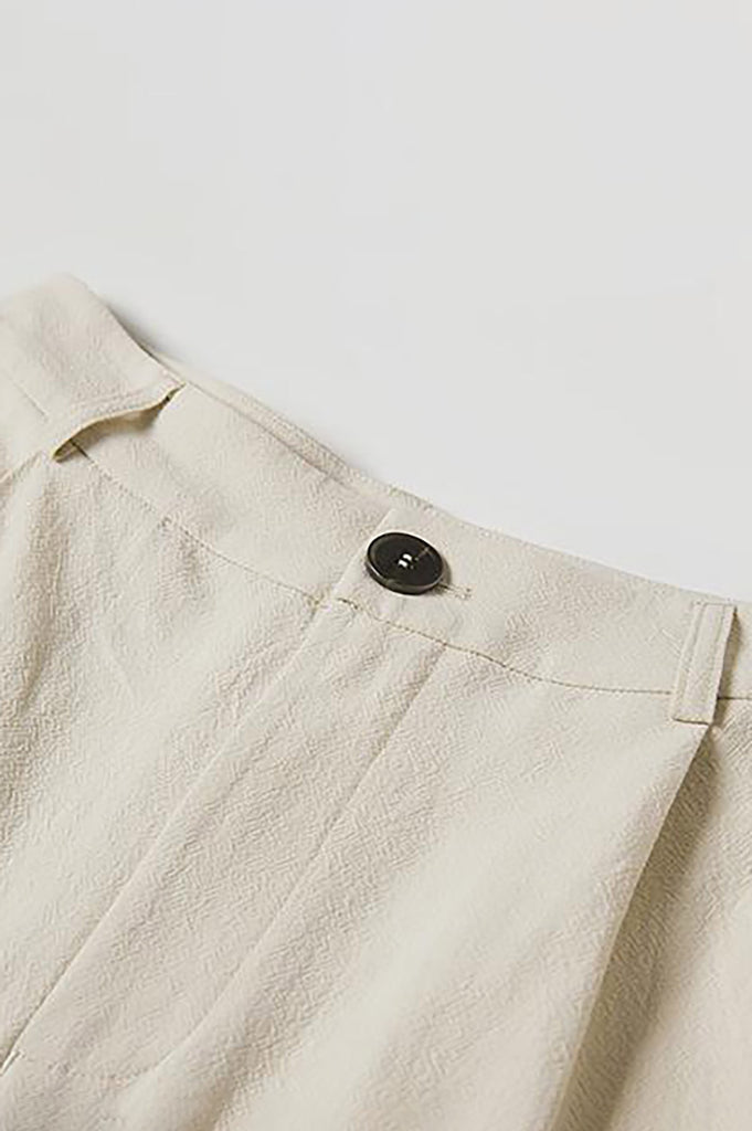 White Cotton High-Waisted Wide-Leg Pants  Fibflx