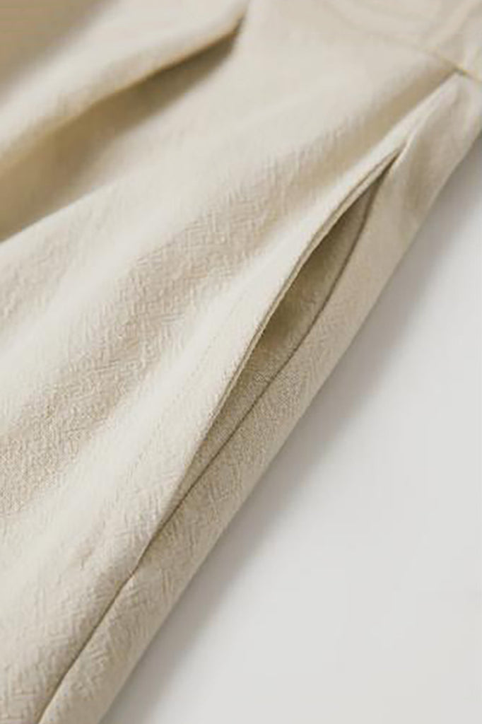 White Cotton High-Waisted Wide-Leg Pants  Fibflx