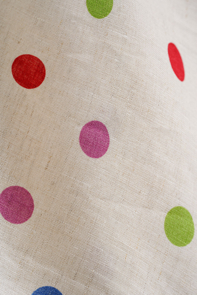 100 Linen Embroidered Polka Dot A-Line Midi Skirt  Fibflx