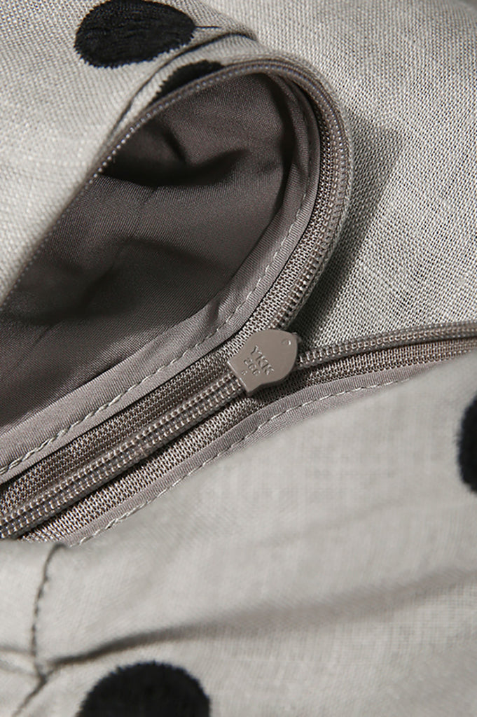 100 Linen Embroidered Polka Dot A-Line Midi Skirt  Fibflx