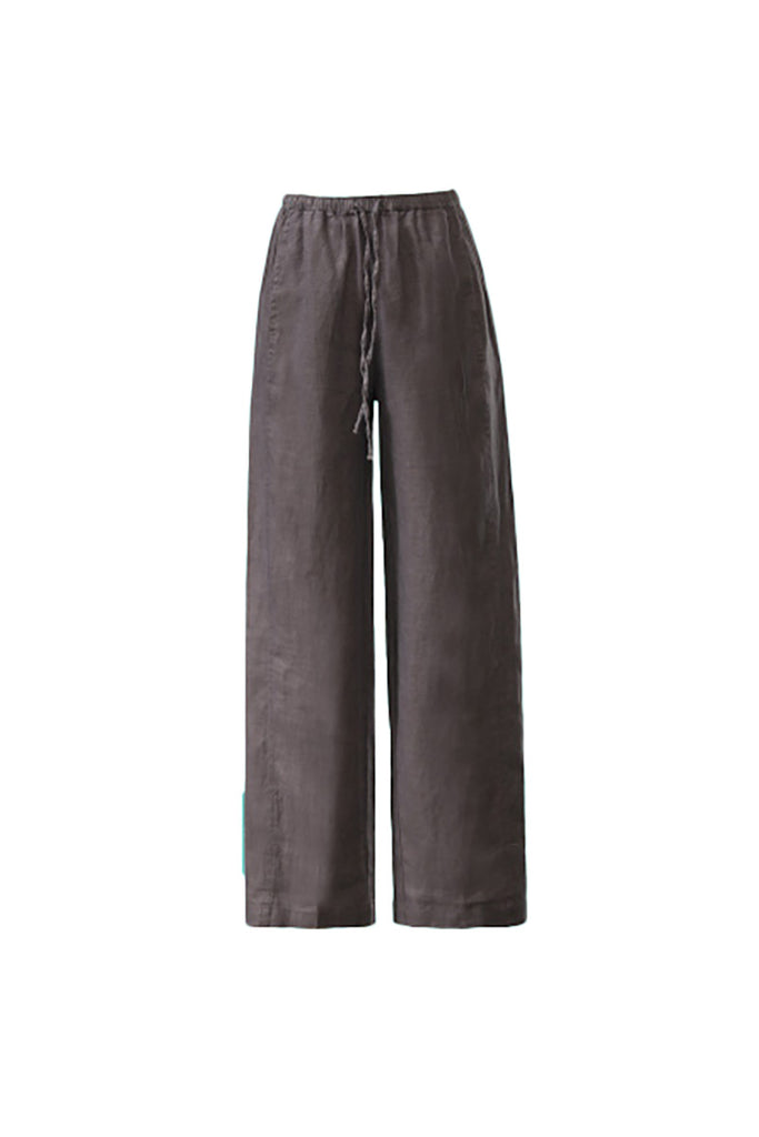 100 Linen Pull-On Wide-Leg Pants  Fibflx
