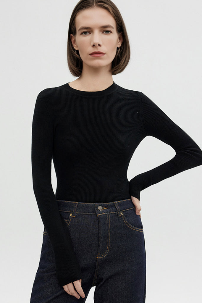 100 Merino Wool Cozy Cloud Crew-Neck Sweater  Fibflx