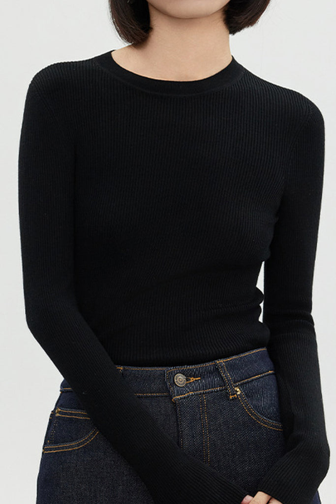 100 Merino Wool Cozy Cloud Crew-Neck Sweater  Fibflx