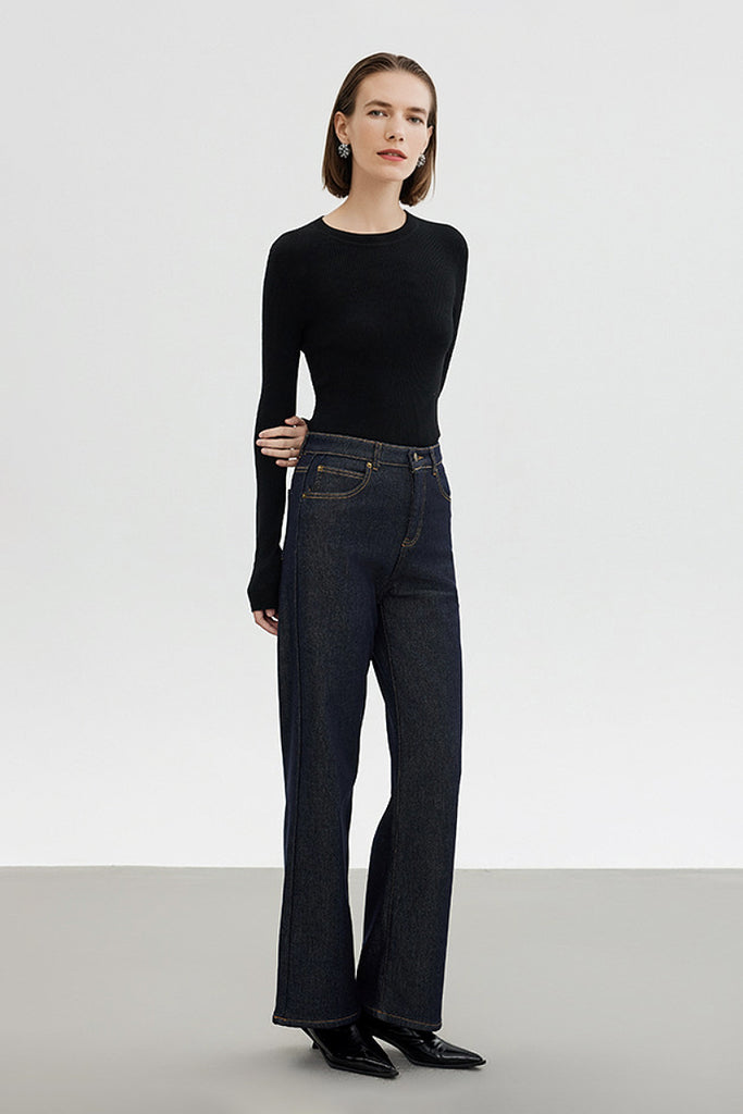 100 Merino Wool Cozy Cloud Crew-Neck Sweater  Fibflx