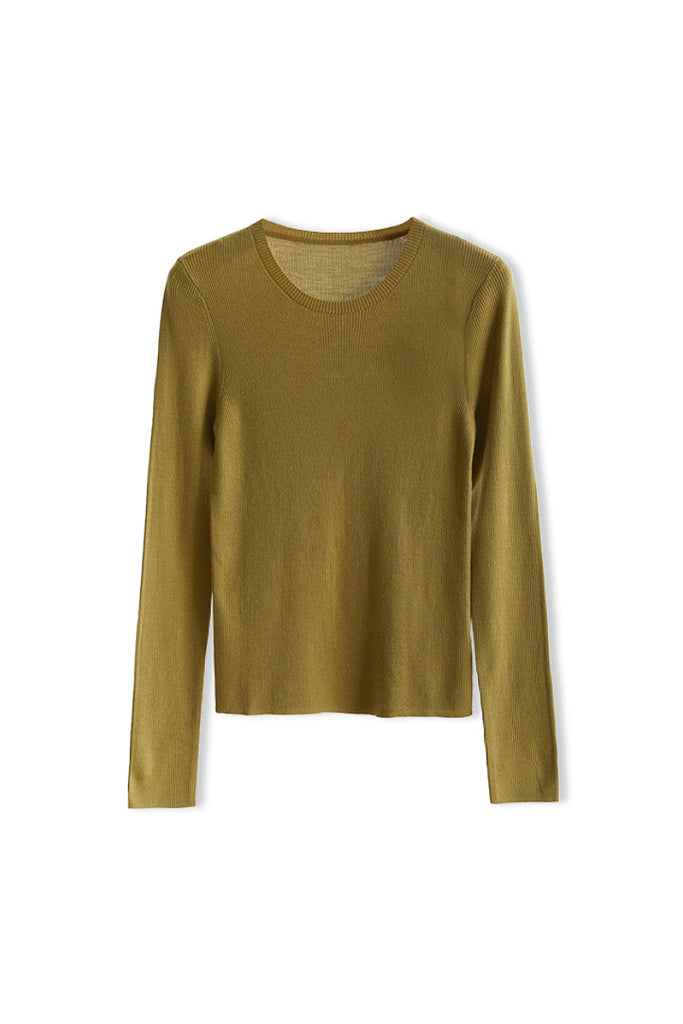 100 Merino Wool Cozy Cloud Crew-Neck Sweater M / Early Spring Green / 100% Merino Wool Fibflx