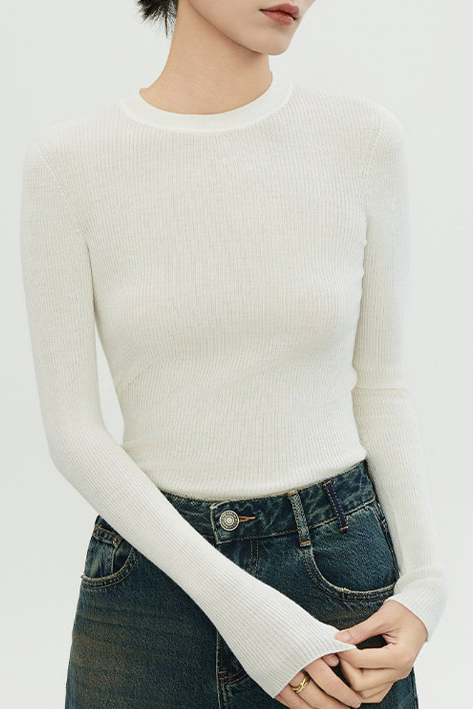 100 Merino Wool Cozy Cloud Crew-Neck Sweater  Fibflx