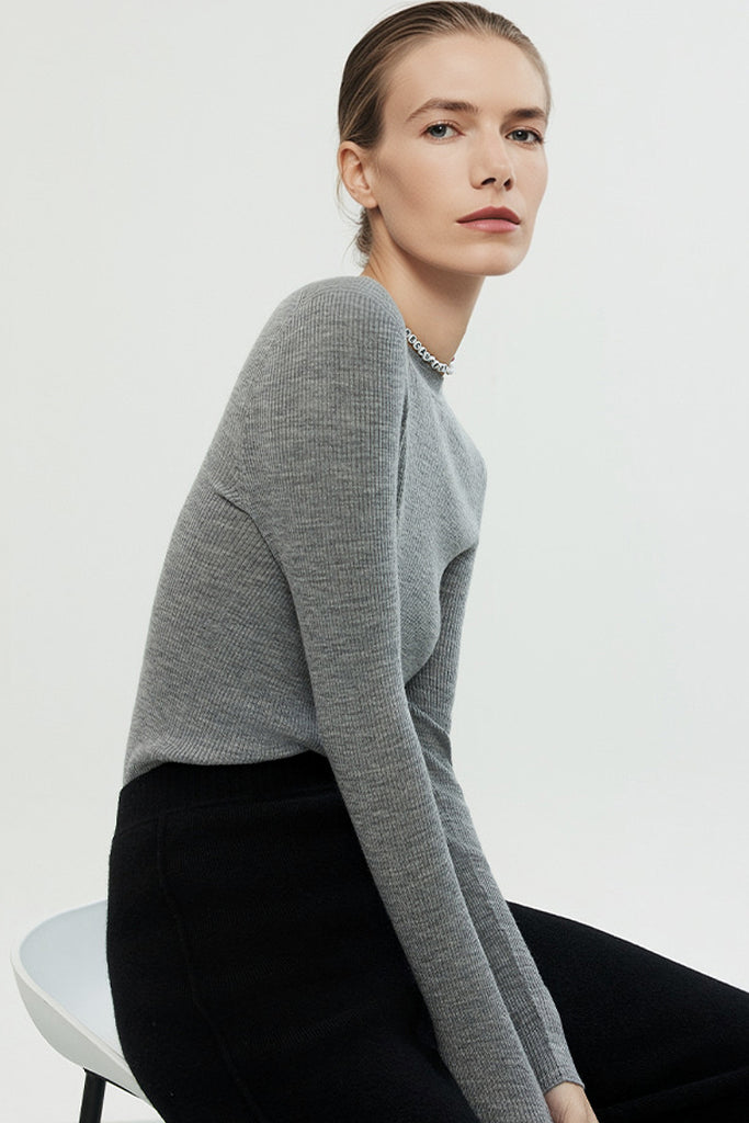 100 Merino Wool Cozy Cloud Crew-Neck Sweater  Fibflx