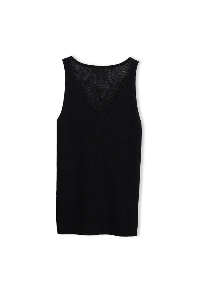 100 Merino Wool Cozy Cloud Scoop-Neck Wide-Strap Knit Tank Top  Fibflx