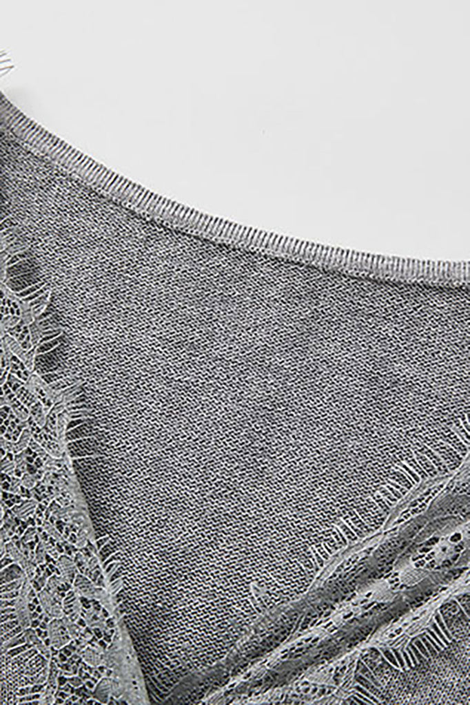 100 Organic Cotton V-Neck Lace-Trim Cardigan  Fibflx