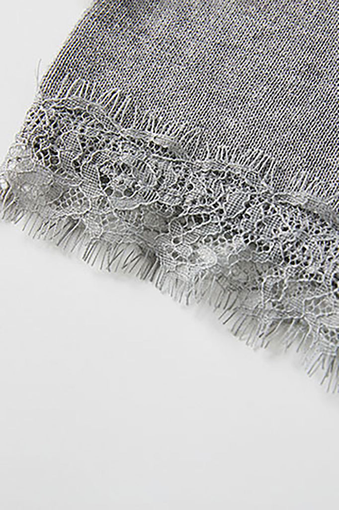 100 Organic Cotton V-Neck Lace-Trim Cardigan  Fibflx