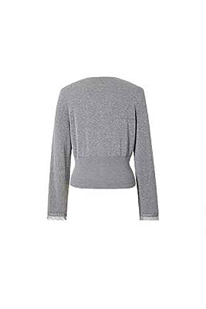 100 Organic Cotton V-Neck Lace-Trim Cardigan  Fibflx