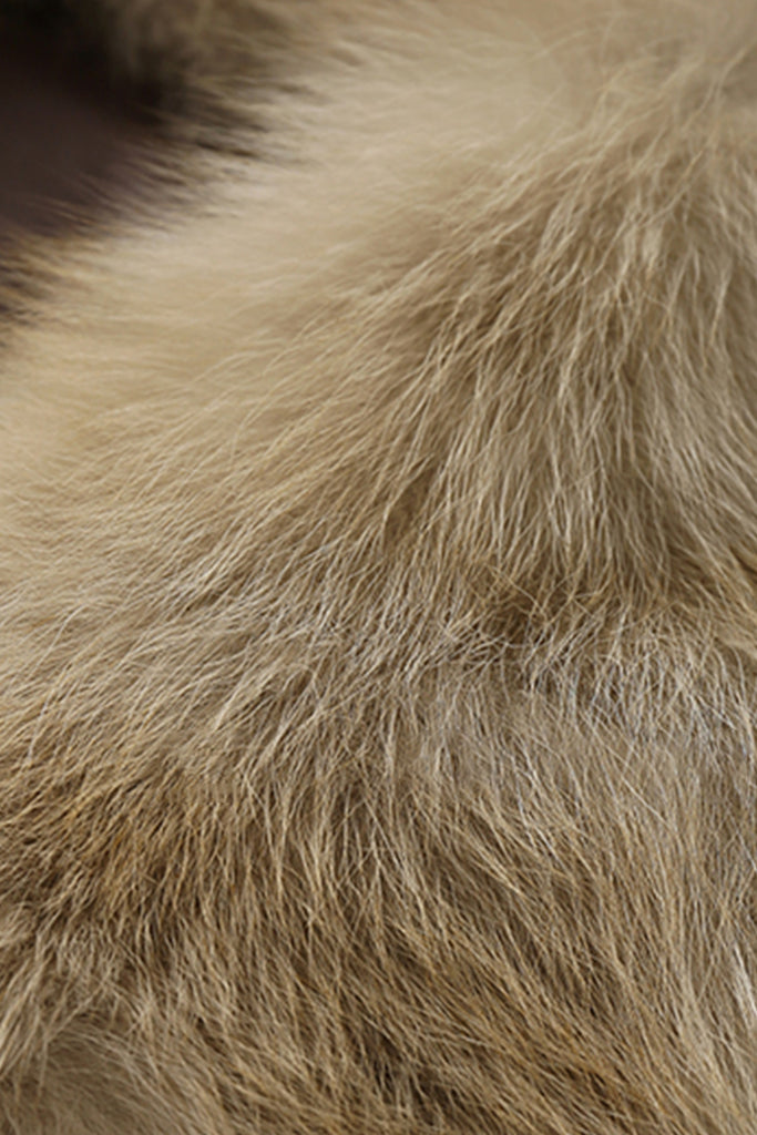 100 White Goose Down Parka with Genuine Fox Fur Collar  Fibflx