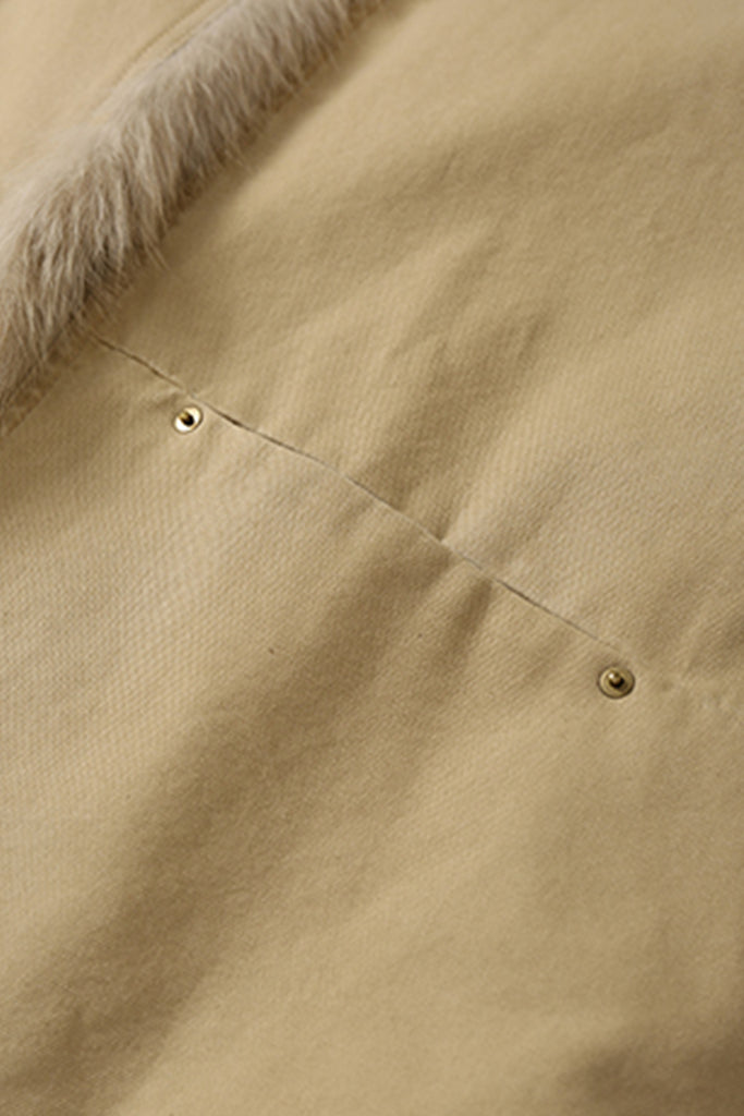 100 White Goose Down Parka with Genuine Fox Fur Collar  Fibflx