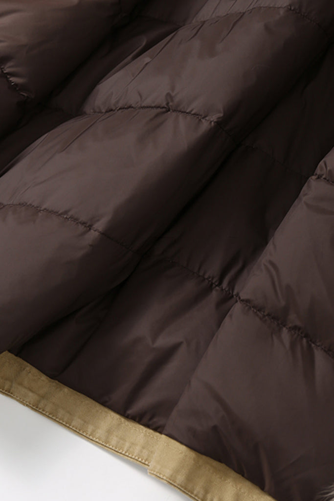 100 White Goose Down Parka with Genuine Fox Fur Collar  Fibflx