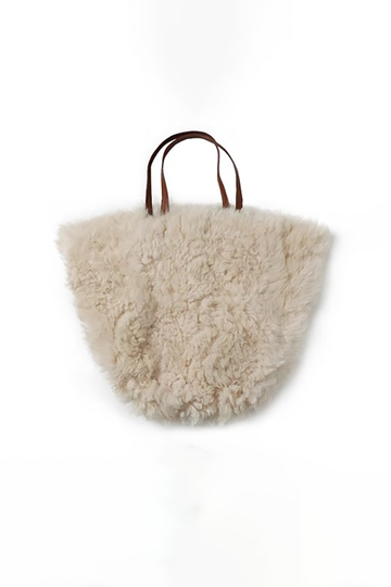 100% Wool Shearling Hobo Tote Bag Fibflx