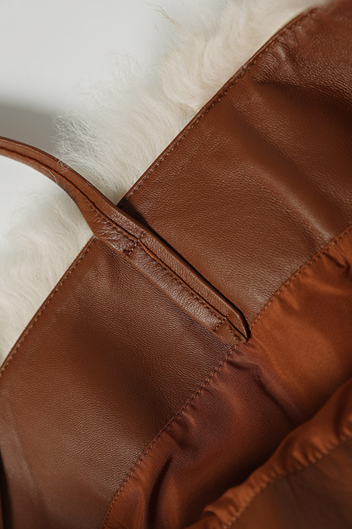 100% Wool Shearling Hobo Tote Bag Fibflx