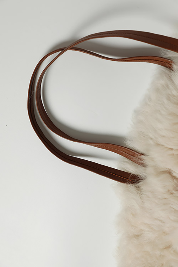 100% Wool Shearling Hobo Tote Bag Fibflx