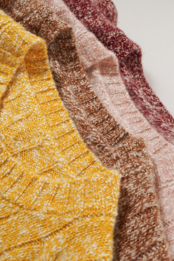 100% Cashmere Marled Slub Cable Crewneck Sweater  Fibflx