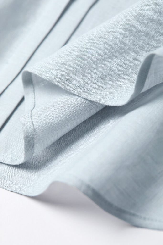 100% European Linen Relaxed Short-Sleeve Shirt  Fibflx