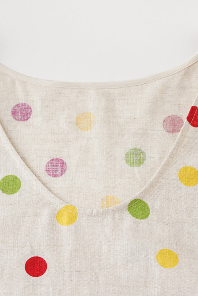 100% Heavy Linen Polka Dot Shell Tank Top  Fibflx