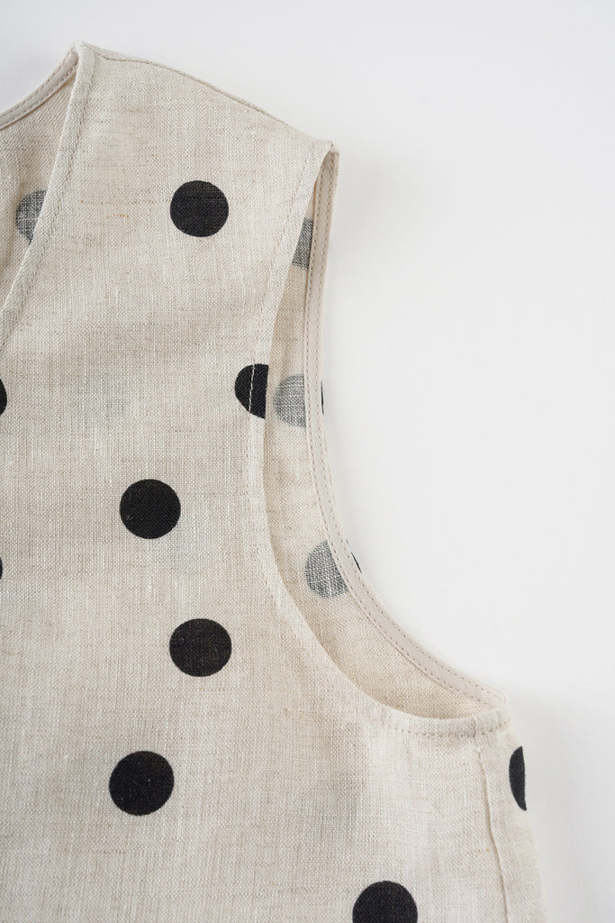 100% Heavy Linen Polka Dot Shell Tank Top  Fibflx
