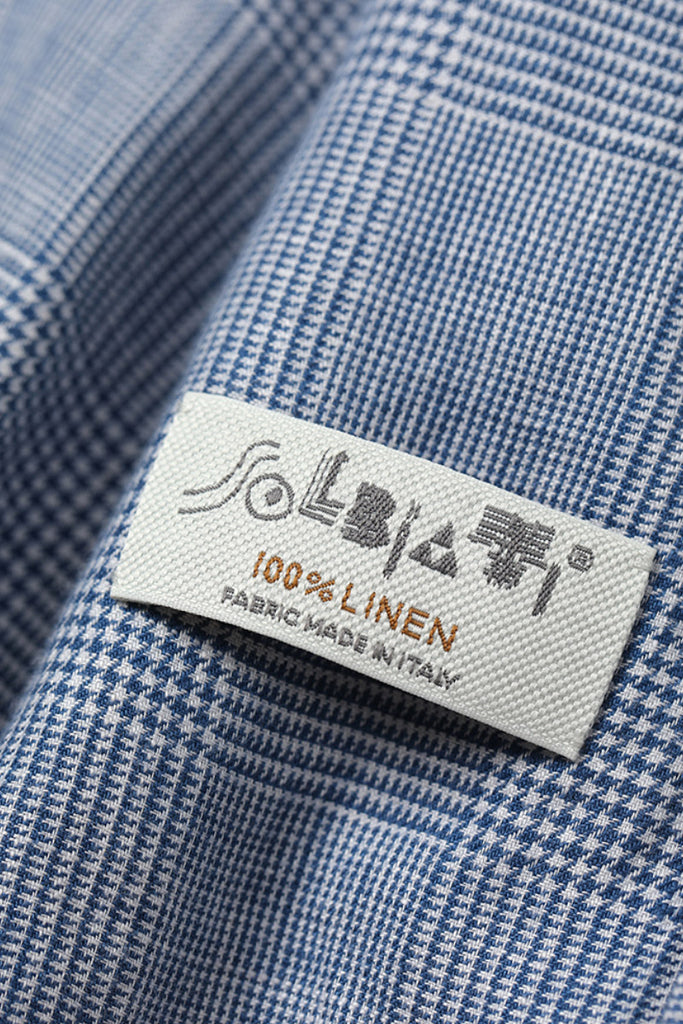 Italian Solbiati Linen Glen Check Double-Zip Bomber Jacket  Fibflx