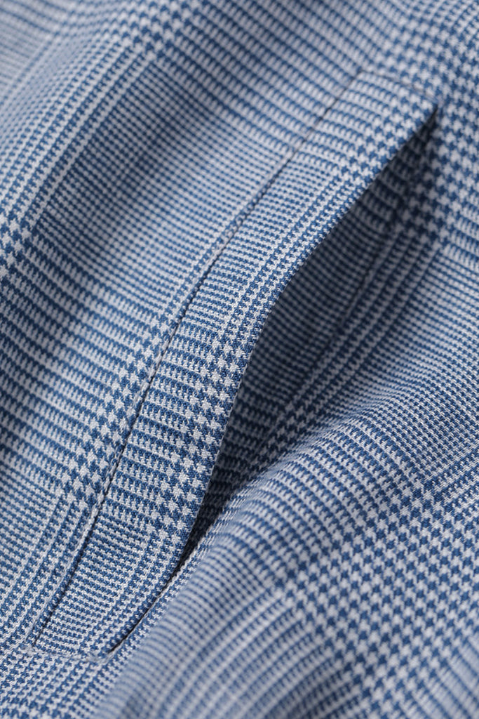 Italian Solbiati Linen Glen Check Double-Zip Bomber Jacket  Fibflx