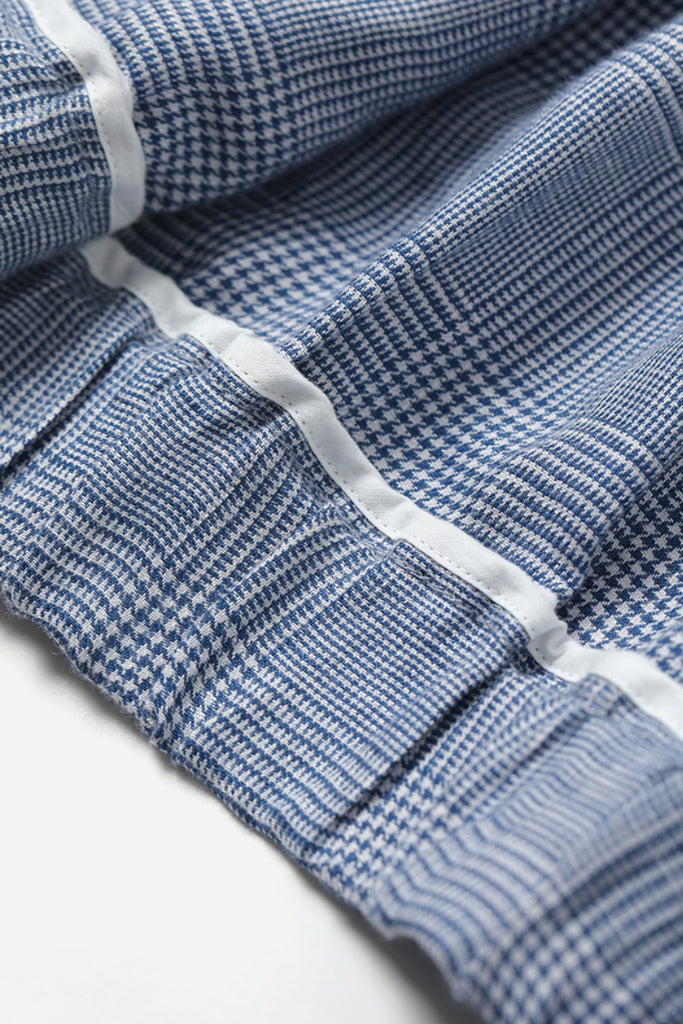 Italian Solbiati Linen Glen Check Double-Zip Bomber Jacket  Fibflx