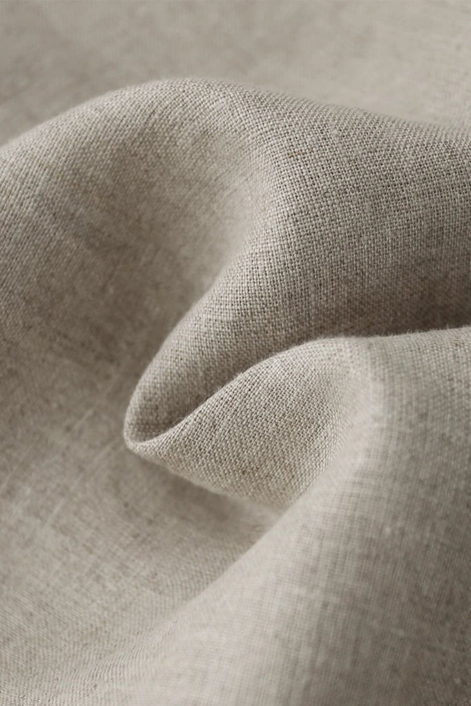 100% Linen Collarless Button-Up Jacket  Fibflx