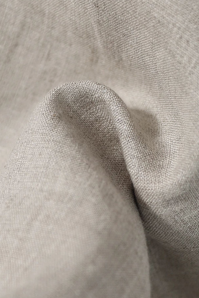 100% Linen Collarless Button-Up Jacket  Fibflx