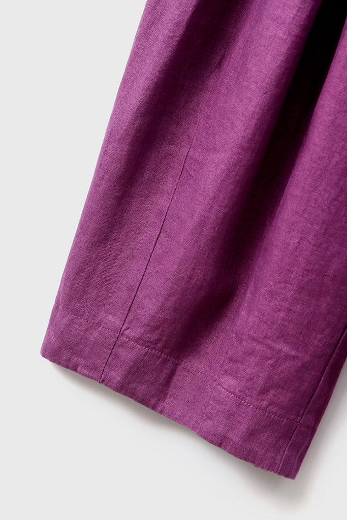 100% Linen Pleated Crop Balloon Pants  Fibflx