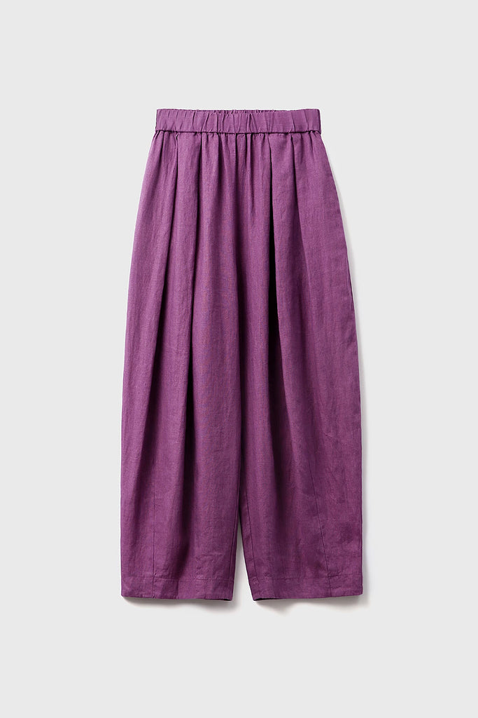 100% Linen Pleated Crop Balloon Pants  Fibflx