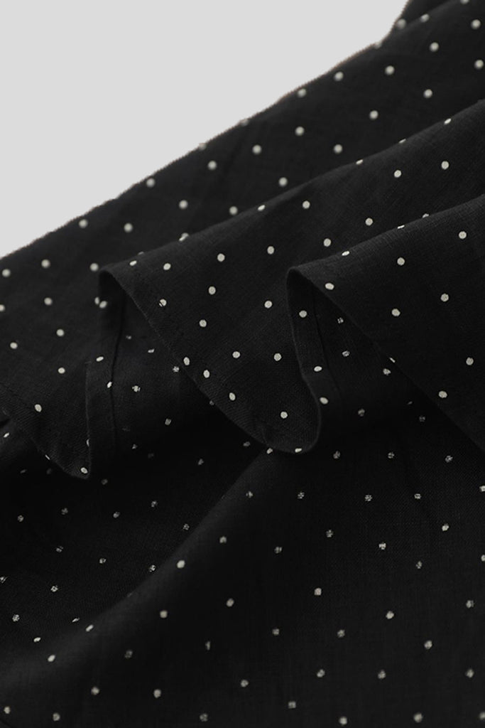 100% Linen Polka Dot Twist-Back Tank Top  Fibflx