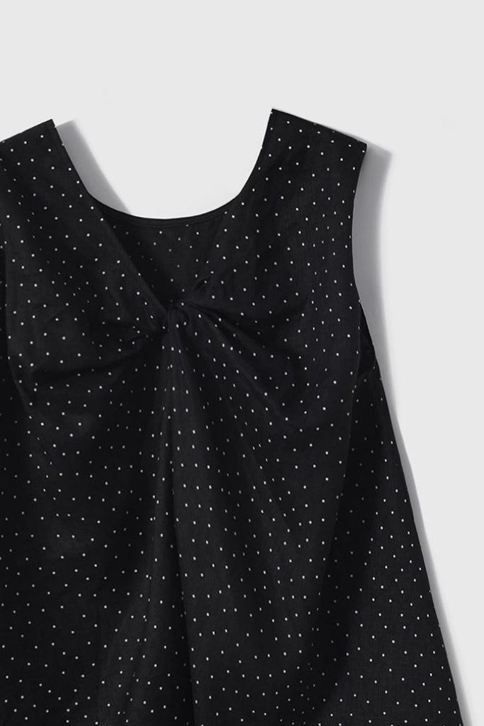 100% Linen Polka Dot Twist-Back Tank Top  Fibflx