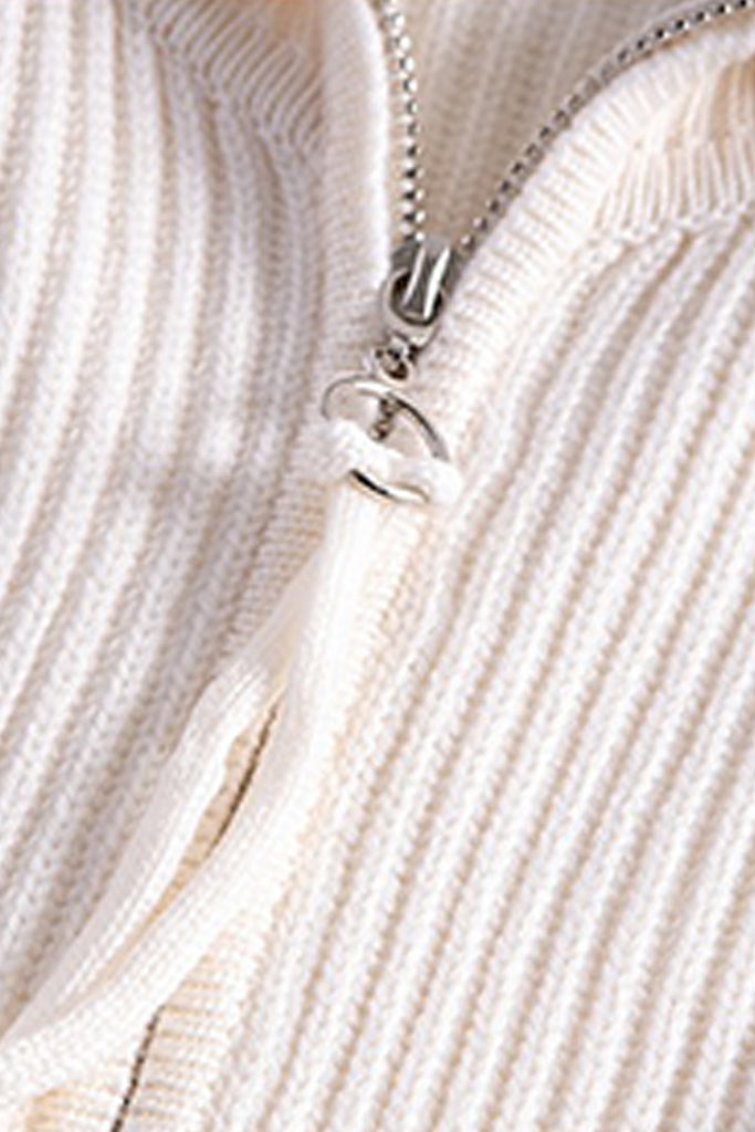 100% Merino Wool Double-Zip Coatigan with Wide Collar  Fibflx