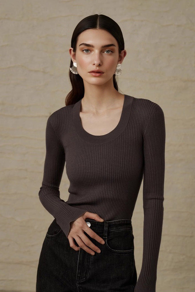 100% Merino Wool Fine-Knit U Neck Base Layer  Fibflx