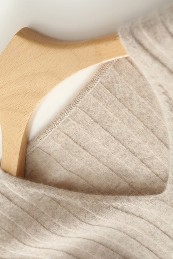 100% Merino Wool Long Sleeve Wide-Rib Midi Sweater Dress  Fibflx