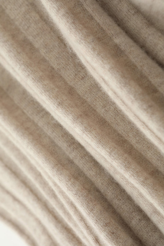 100% Merino Wool Long Sleeve Wide-Rib Midi Sweater Dress  Fibflx