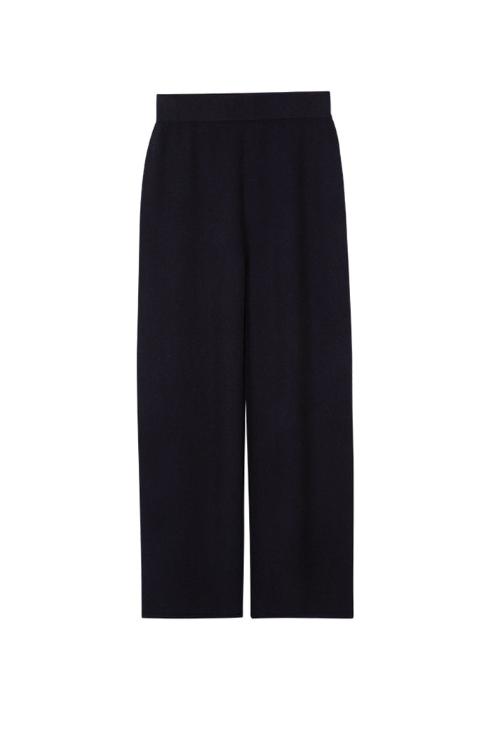 100% Merino Wool Wide-Leg Sweater Lounge Pants Black / M Fibflx