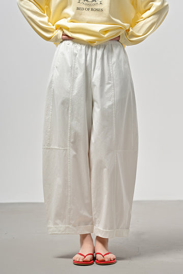 100% Organic Cotton Barrel-Leg Cropped Pants - Fibflx