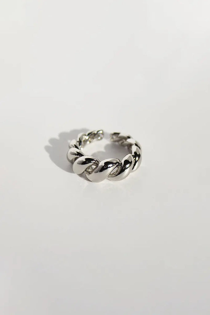 Fibflx Women's 18K Gold Plated Croissant Irregular Open Ring