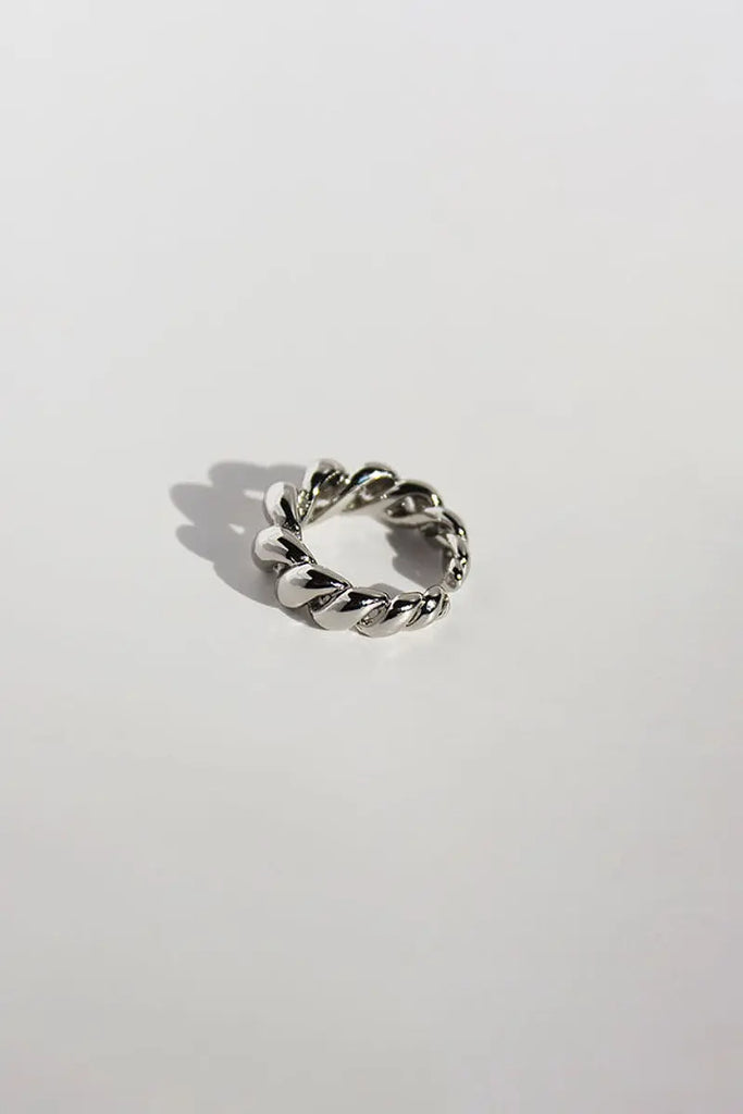 Fibflx Women's 18K Gold Plated Croissant Irregular Open Ring