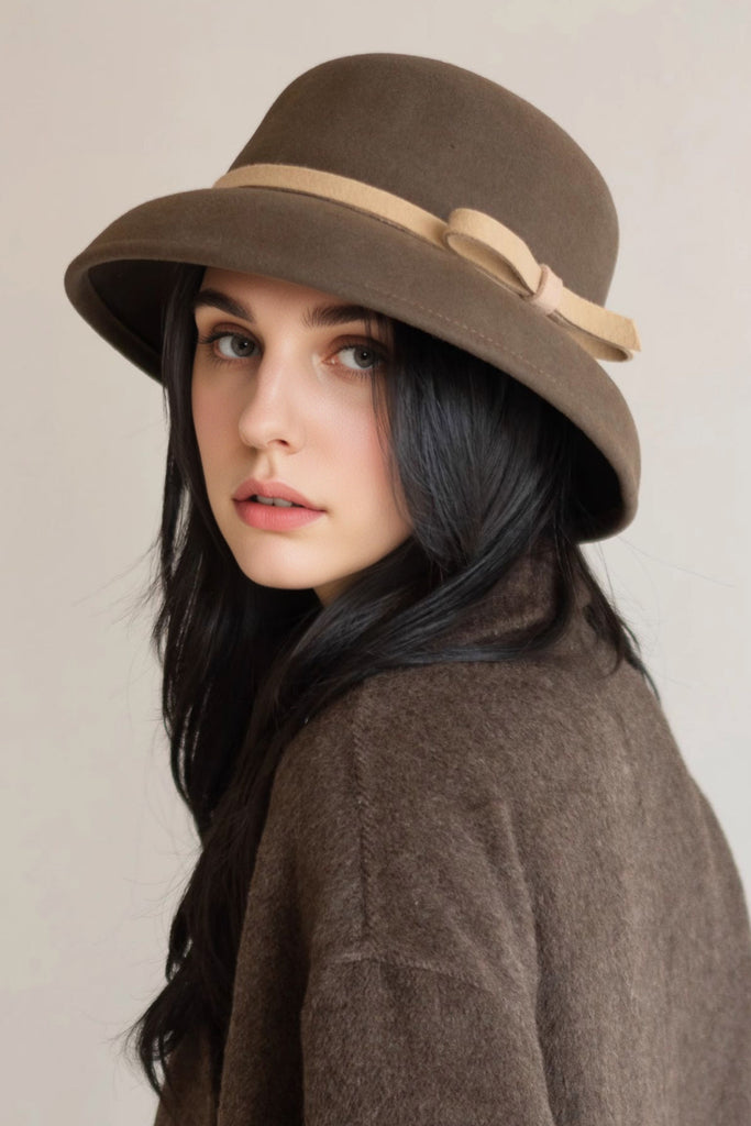 1920s Vintage Wool Felt Cloche Hat - Fibflx