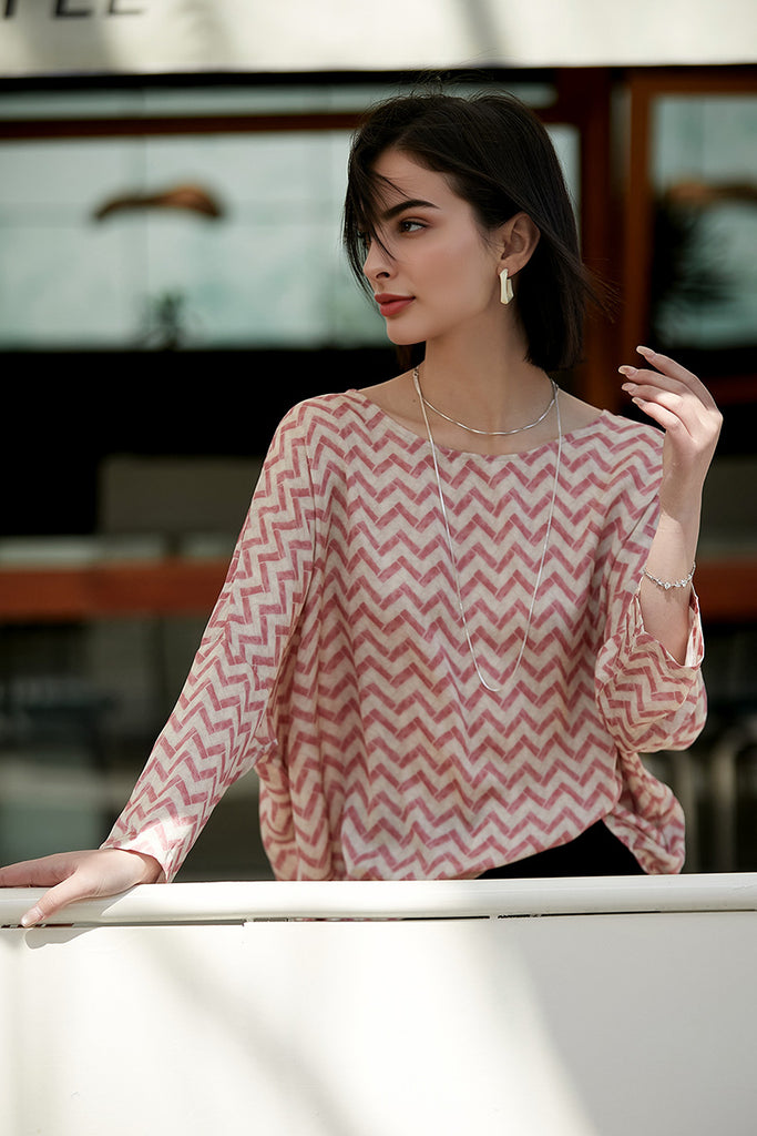 22 MM Silk Oversized Boho Printed Blouse - Fibflx