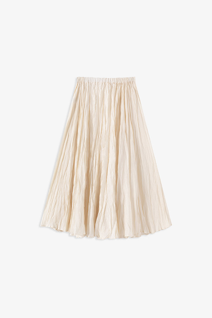 Romantic Flowy Textured A-Line Midi Skirt  Fibflx
