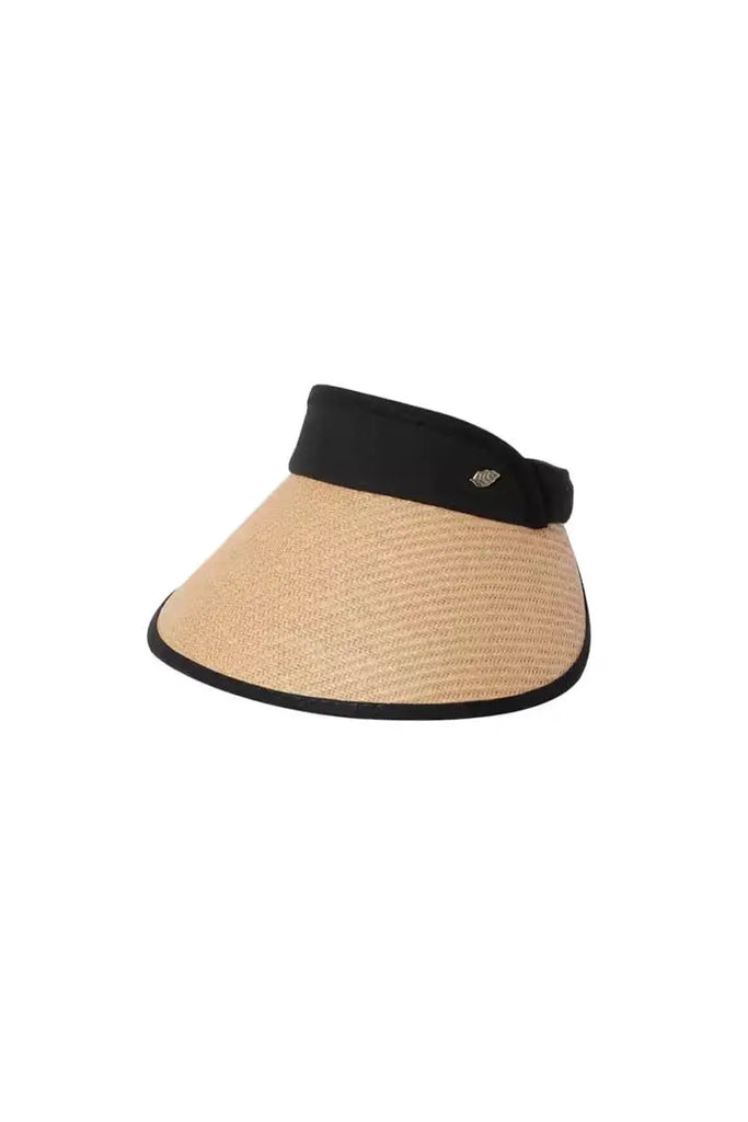 Fibflx Women's Adjustable UPF50 Wide-brim Straw Sun Visor