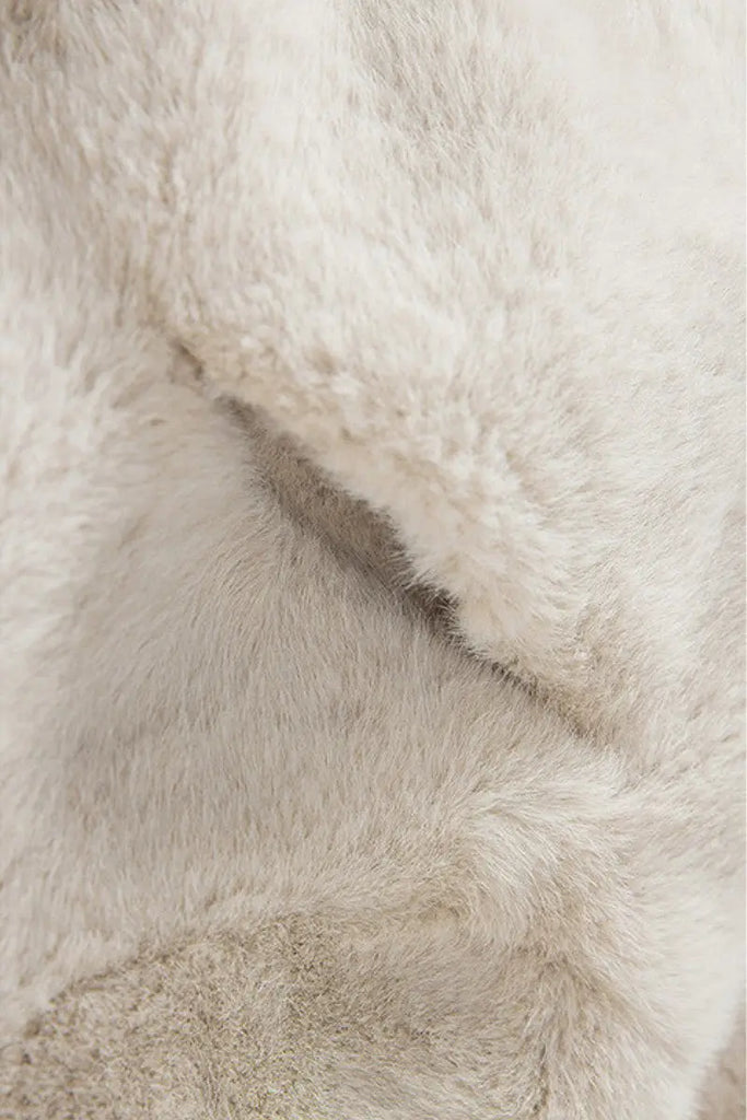 Fibflx Women's Ageless Oversized Faux Mink Fur Coat With Hood and Balloon Sleeves