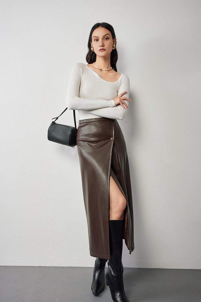 Asymmetric Neck Seamless Thermal Merino Wool Base Layer - Fibflx